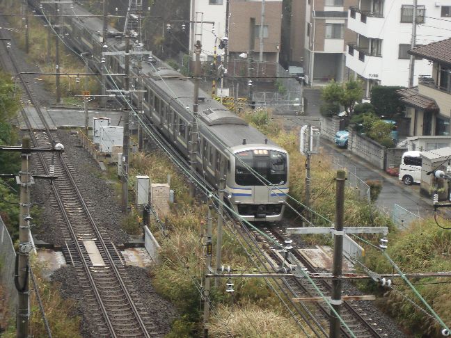 横須賀線電車を見下ろす